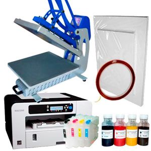 Starter Package Thermal HPM-05 Desktop 30h38 cm complete with printer Ricoh 2100 and 1 starter kit sublimation paper
