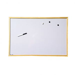 Бяло табло с дървена рамка Cork Nature - 60х90 cm