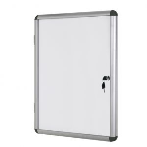 Информационно бяло магнитно табло със заключване Bi-Office 115 х130 см, 20хА4
