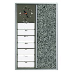 Magnetic message board clock 40h60sm weekly plan